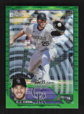 C.J. Cron 2023 Topps Chrome Green Sonar Refractor /99 Colorado