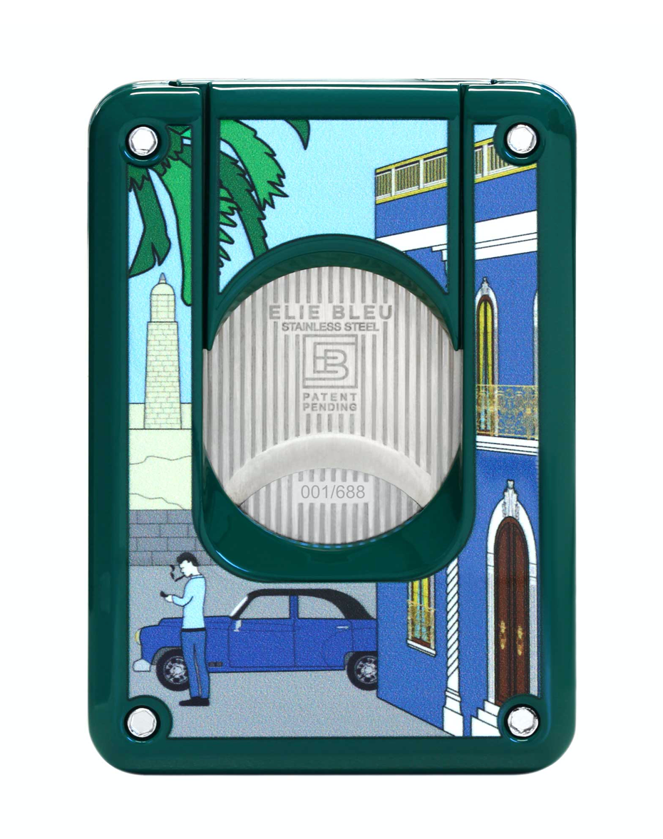 Elie Bleu Limited Edition Green Carousel Cigar Cutter, EBC4079
