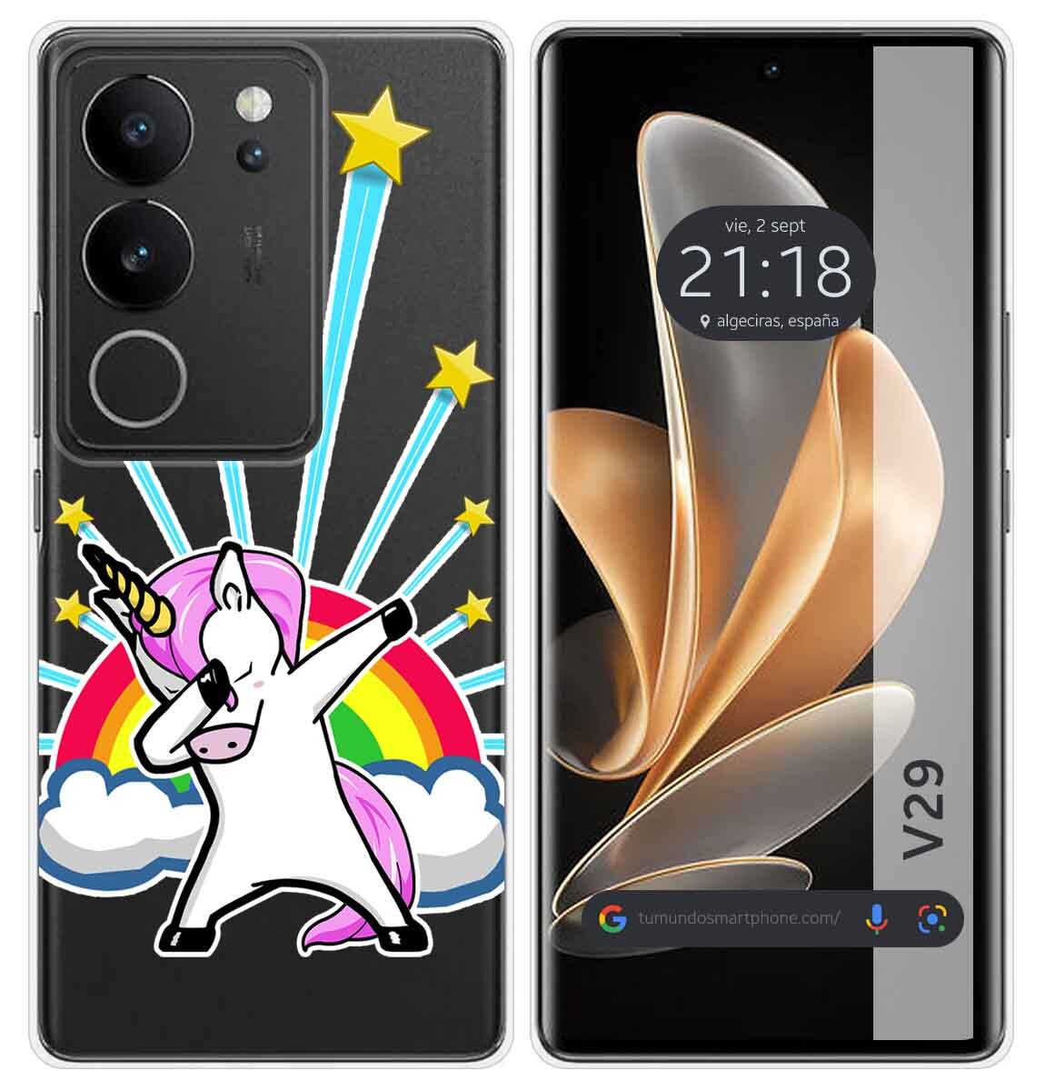 Cover Silicone Trasparente per Vivo V29 5G Disegno Unicorno Disegni