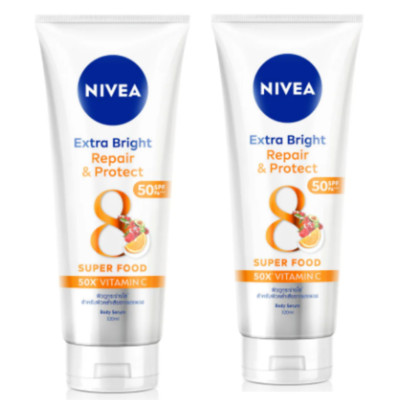 Nivea Extra Bright Repair&Protect W 8 Super Body Serum SPF50PA+++ 320 ml.x2tubes