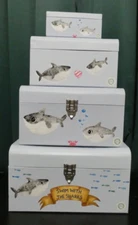 Tri-Coastal Design Little Me Nesting Boxes "Swim With The Sharks" 4 Boxes