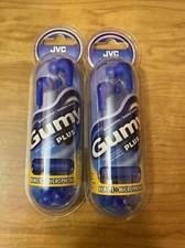 2X JVC HA-FX7M BLUE Gumy Plus In-ear Headphones with Remote  Microphone New
