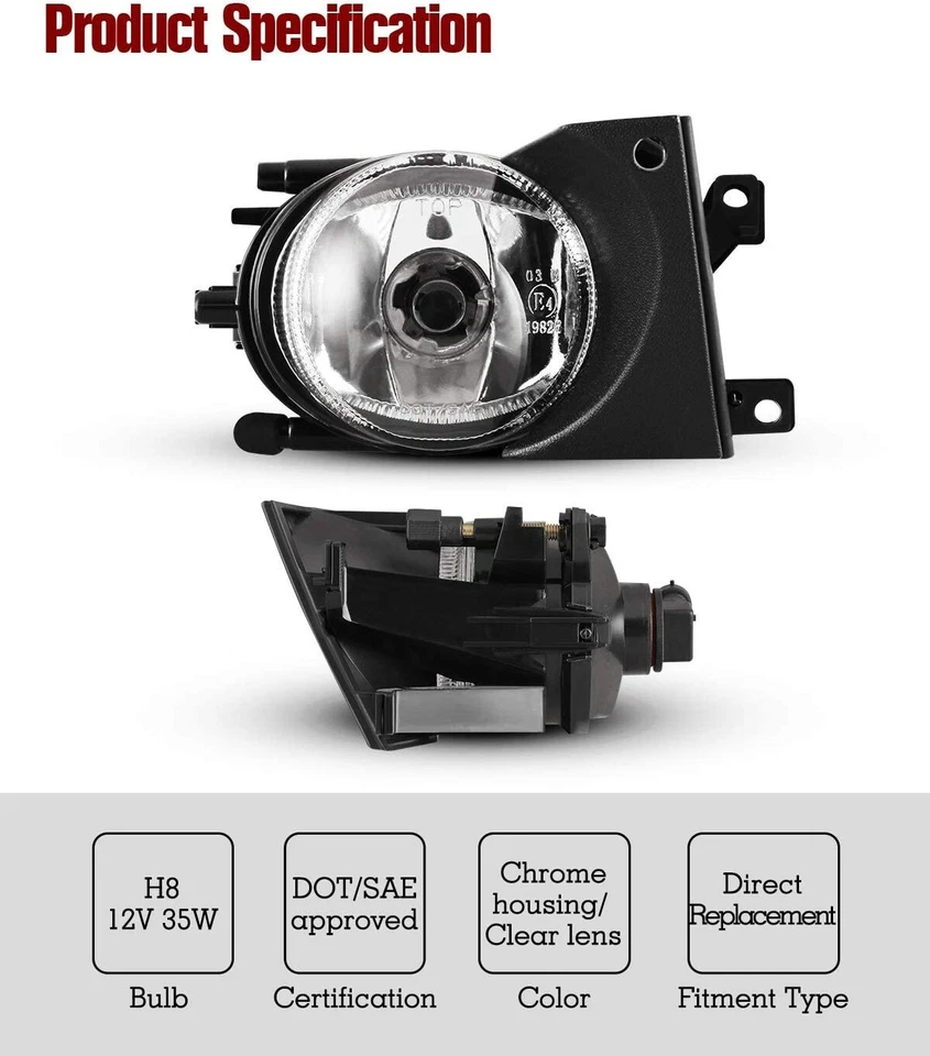 Luces antiniebla para BMW E39 525i 530i 540i 2001-2003 lente transparente luces de parachoques delanteras Foto 4 de 4