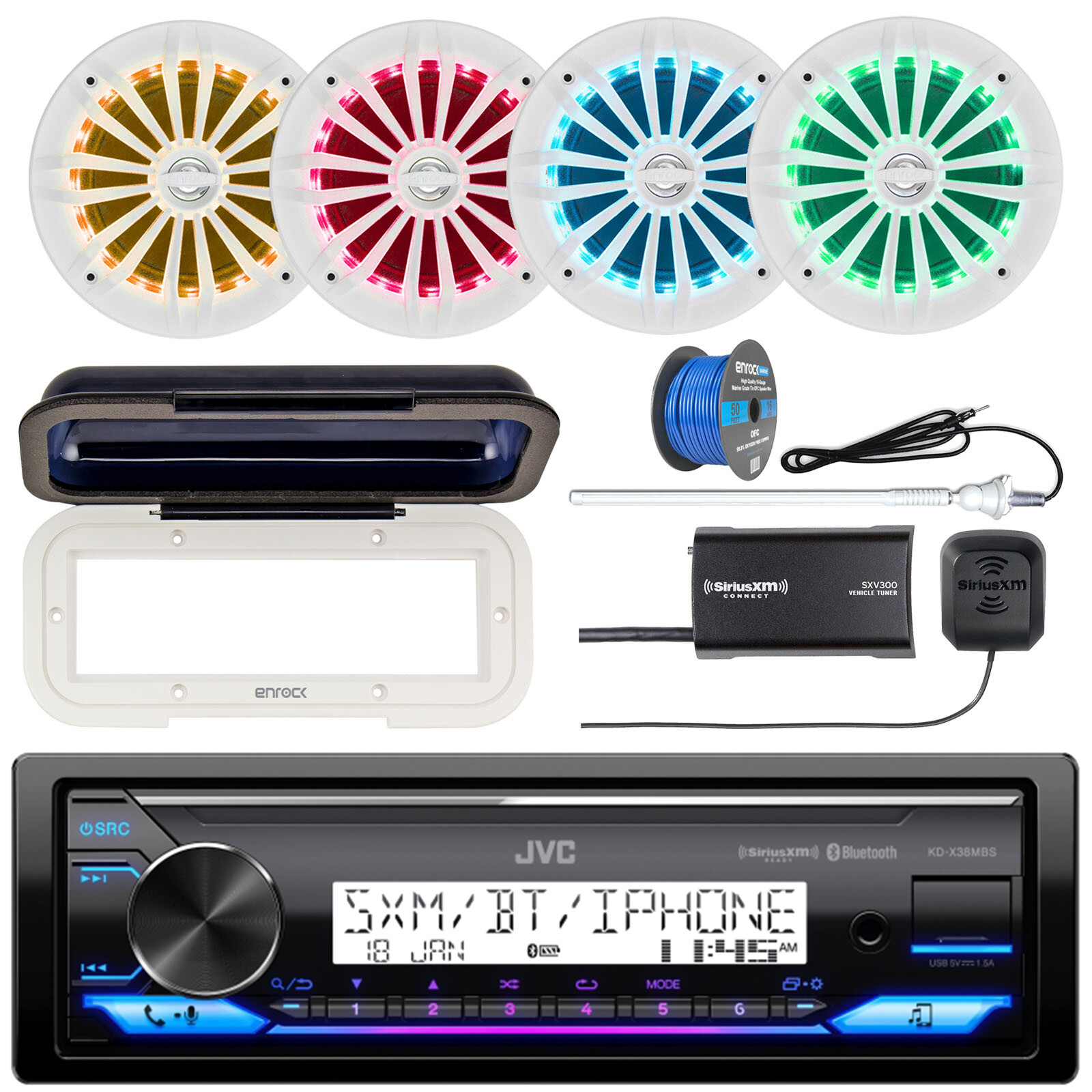 + Accessories, 4x Led Speakers White, Tuner