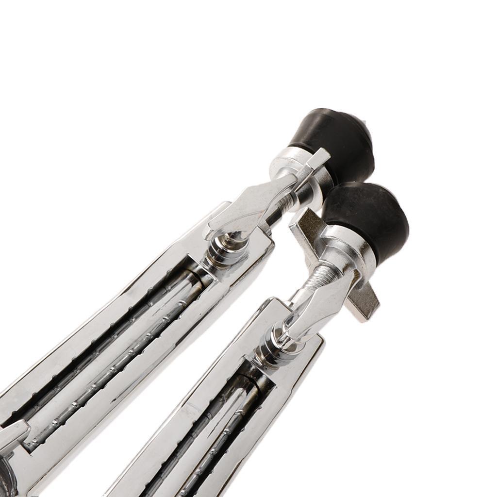 1 Paar Bassdrum-Beine Mit Halterung – 18,3 Cm Gerade, Silber/schwarz, Für Schlagzeug