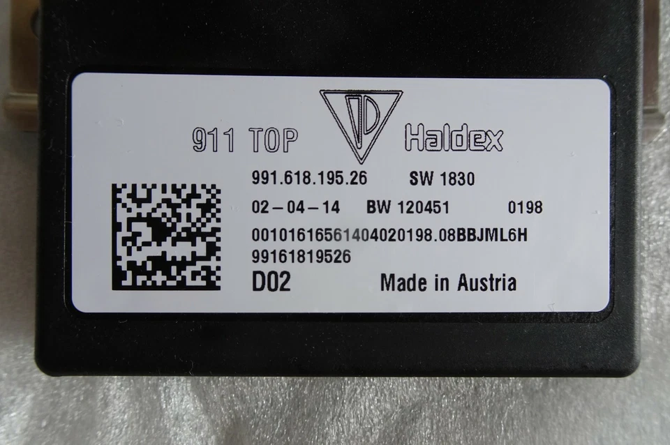 PORSCHE 991 TURBO S 2014 - 18 CONTROL UNIT ALL WHEEL TRANSMISSION 99161819526 29 - Image 2 of 4