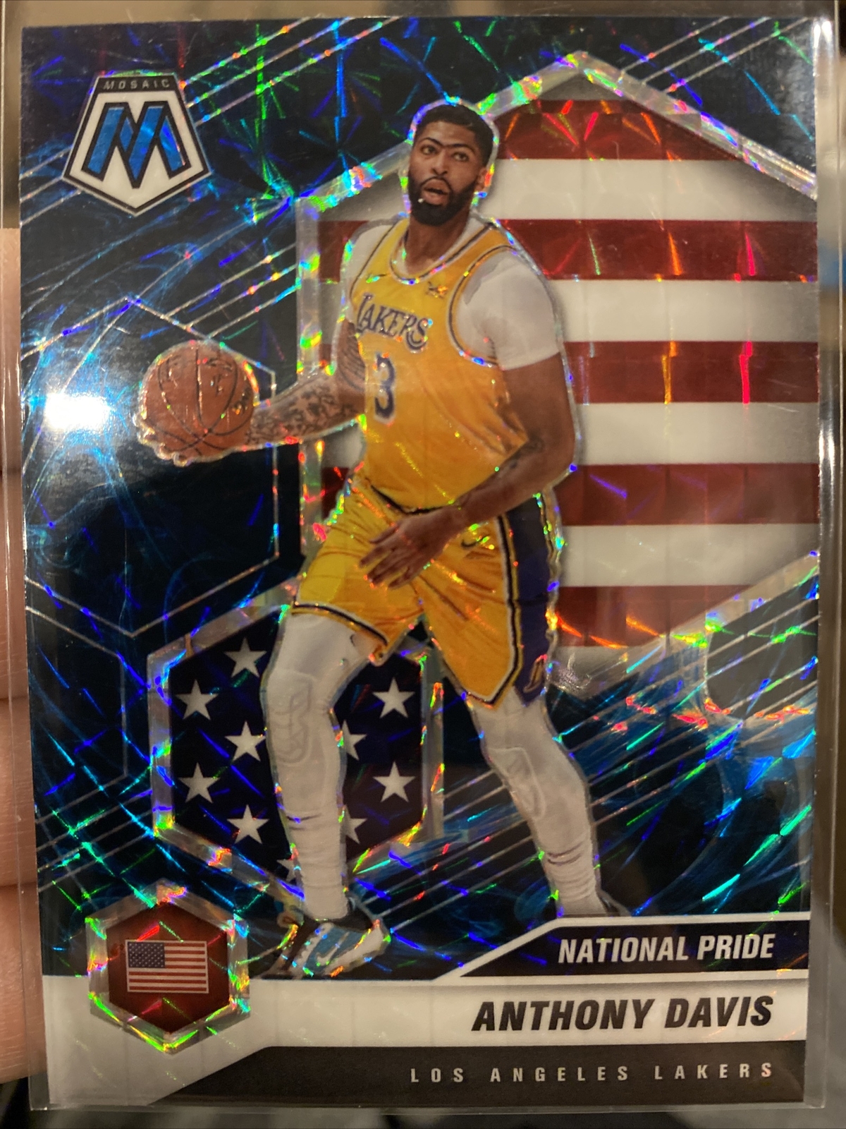 2020-21 Mosaic Anthony Davis National Pride Genesis Prizm SP #250 LA Lakers 🔥🏀