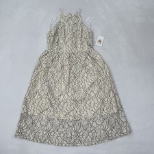 Kensie Ivory Floral Lace Design Formal Sleeveless Fit & Flare Dress Women’s S