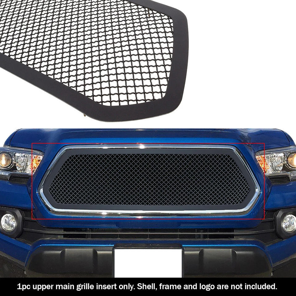 Inserto de rejilla de malla negra superior para Toyota Tacoma 2016-2017 Foto 2 de 3