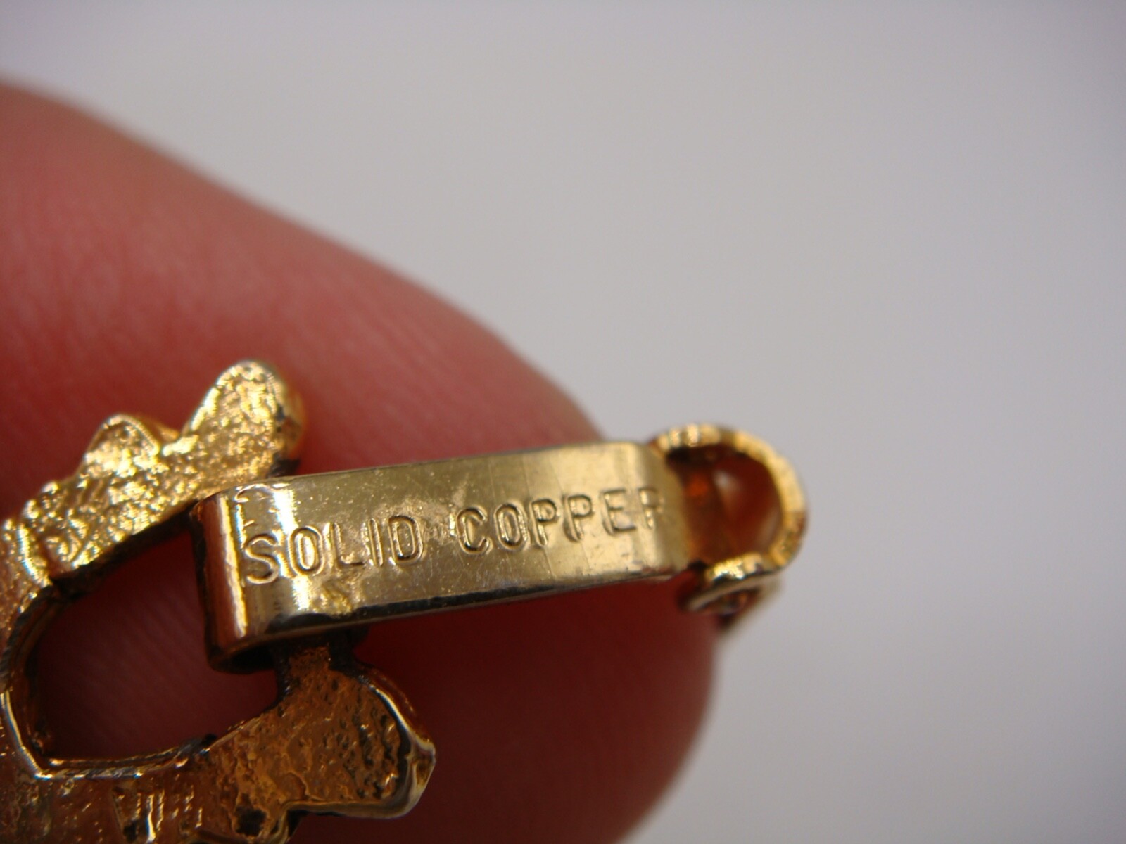 VINTAGE SIGNED SOLID COPPER GOLD TONE MULTI PANEL… - image 6