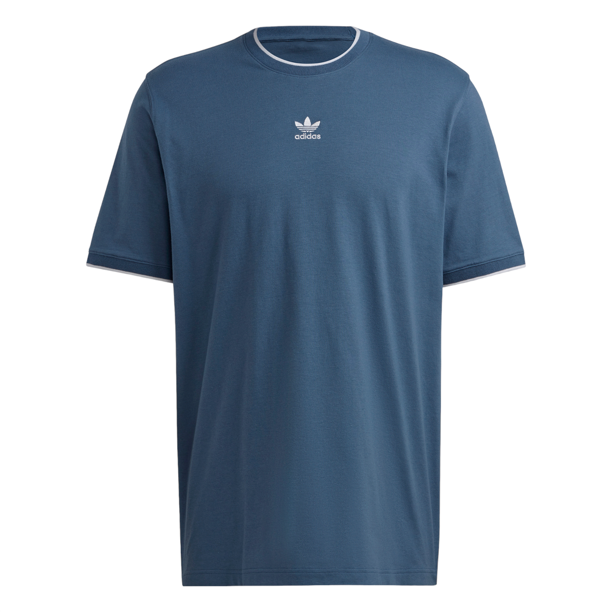 adidas ORIGINALS MEN'S REKIVE TREFOIL T-SHIRT TEE CREW NECK BLUE