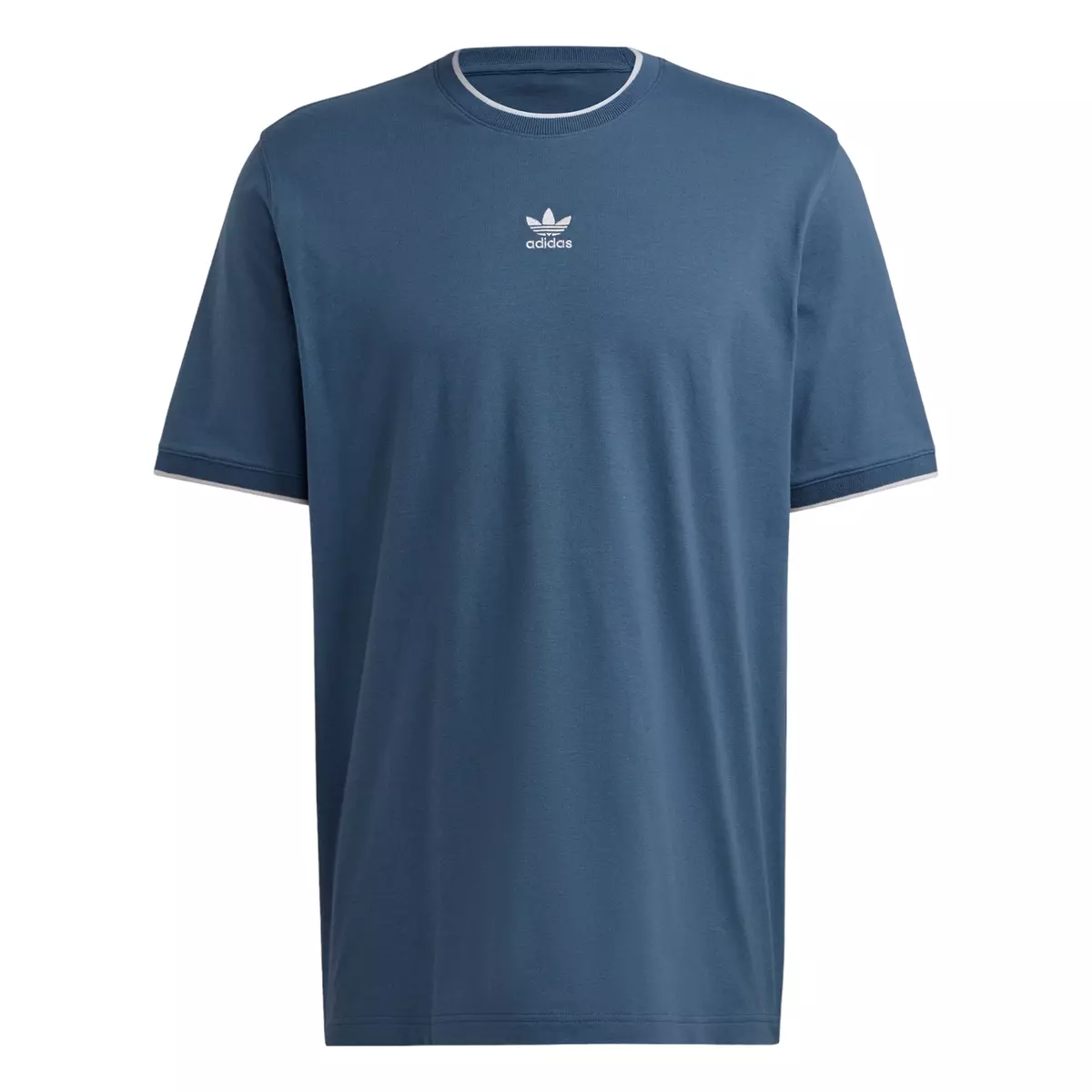 adidas ORIGINALS MEN S REKIVE TREFOIL T SHIRT TEE CREW NECK BLUE COTTON NEW BNWT