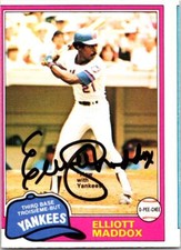 Elliott Maddox autographed Baseball Card (New York Yankees) 1981 O-Pee-Chee #299
