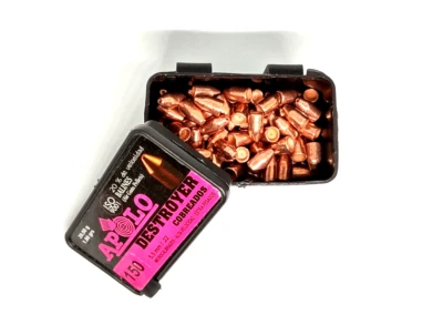 APOLO DESTROYER 150 Count COPPER PLATED Cylindrical 5.5mm .22 Caliber Pellets