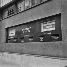 Posting boxes at new post office branch at Fetter Lane London 1960s OLD PHOTO