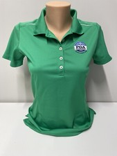 Nike Golf Tour Performance Dri-Fit Polo Shirt Womens Small Green PGA Logo