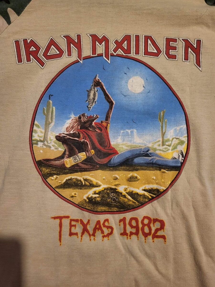 Vintage Iron Maiden Texas Tour T orignal 1982 medium | eBay
