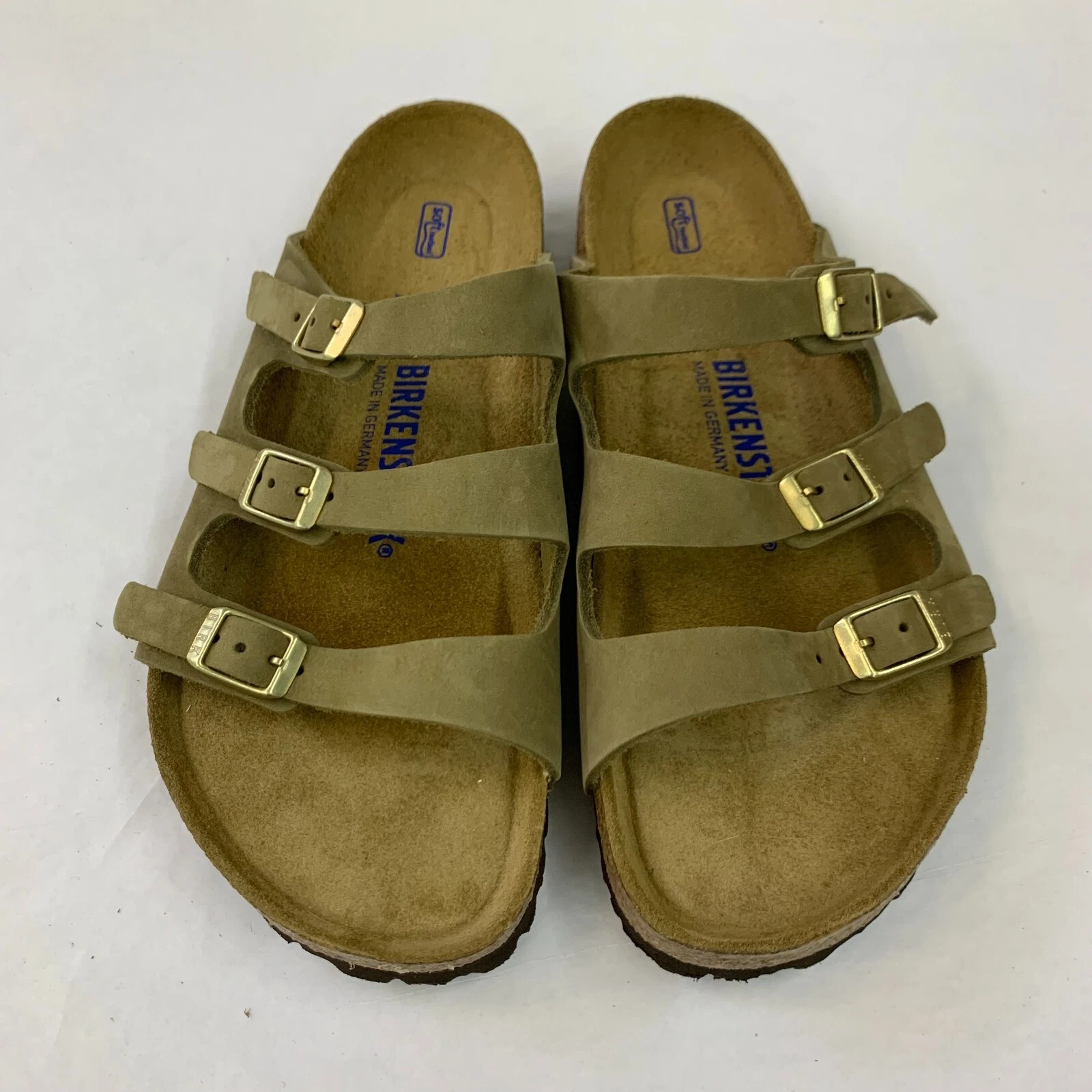 Birkenstock New w/o Box Florida Fresh Faded Khaki Nubuck Soft Footbed Regular