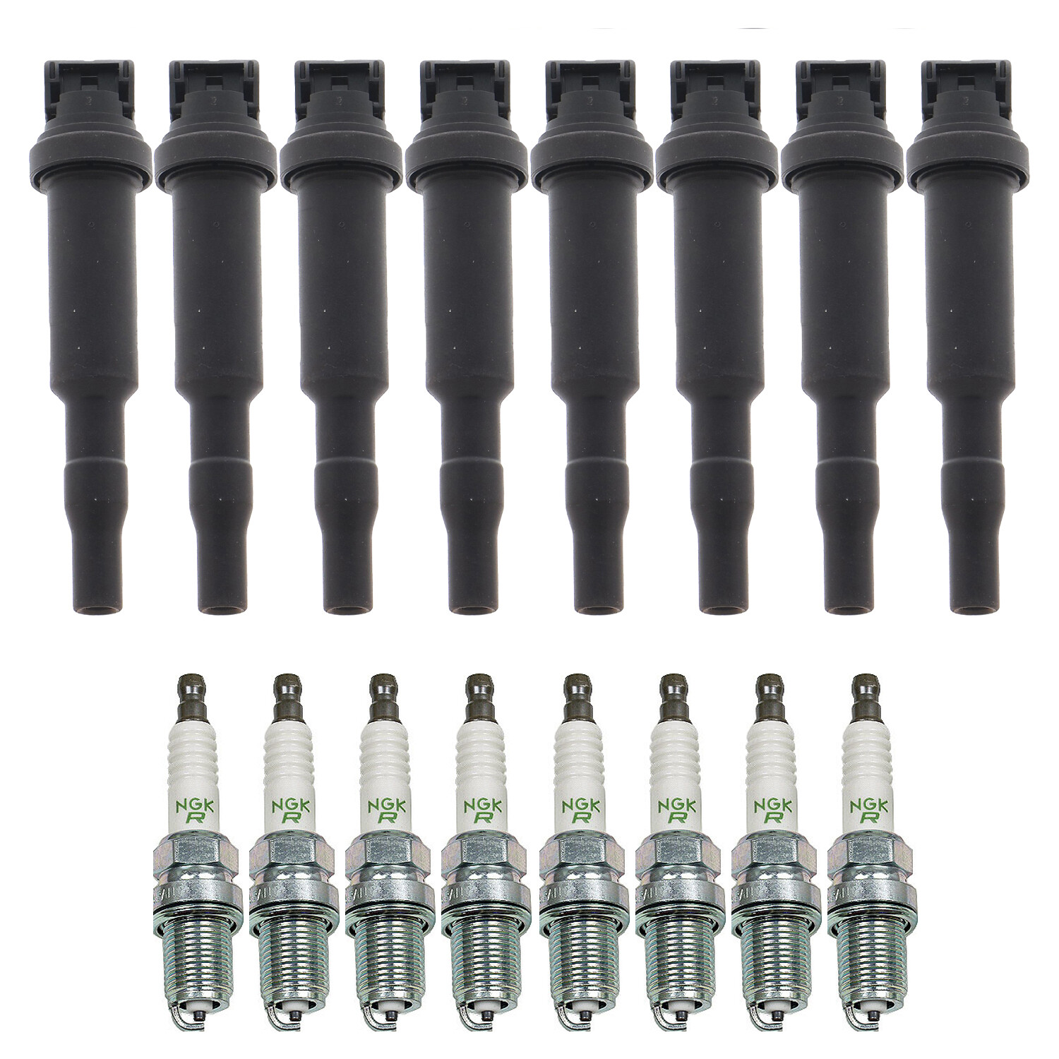 Bosch 8 Ignition Coil NGK 8 V-Power Spark Plug Kit For E66 E53 745i X5 4.4 V8