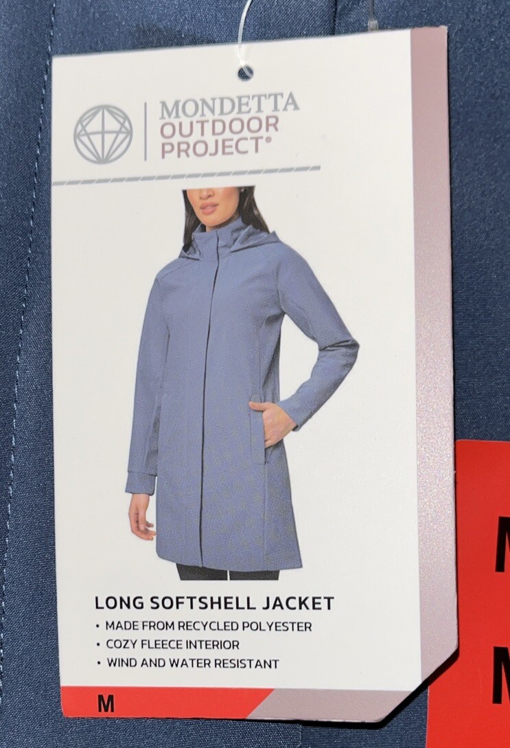 Mondetta Ladies' Long Softshell Jacket, Blue Medium 1799736 (B67