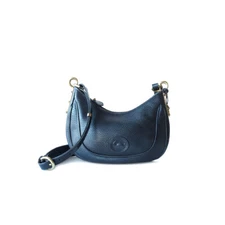 Vintage DOONEY & BOURKE Bag Navy Blue AWL Leather Shoulder Crossbody USA