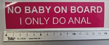 Auto Aufkleber NO BABY ON BOARD FUN  Sticker Styling NEU Tuning Lustig Sprüche