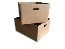 10 x Handy Large Open Top Boxes 21” x 15.5” x 10.5 - Heavy Duty Storage Office