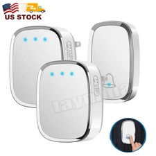 Plug-In Wireless Doorbell Chime Waterproof Long Range Receiver Remote Door Bell