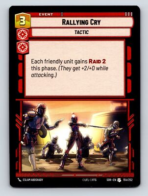 Aggression Rallying Cry Tactic Event Card Mandalorian Upgrade 3C NoHP NoPower