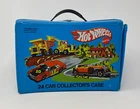 Vintage 1980 Hot Wheels 24 Car Vinyl Collectors Case With Trays - Very Nice