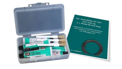 5-Stk. SVS-VULC 5g/7ml GUMMILÖSUNG VULKANISIERLÖSUNG + 5 Pinsel in stabiler Box