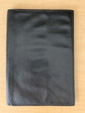 Vintage genuine Black leather travel documents Passport Bi Fold wallet