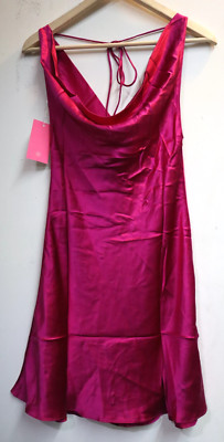 Amanda Uprichard Mirai Silk Mini Dress in Magenta Women's Size: Small