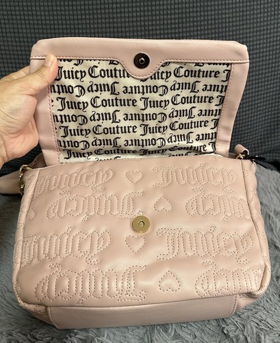 NWT Juicy Couture Pink League Large Flap Crossbody Bag Dusty Blush - Picture 8 of 14