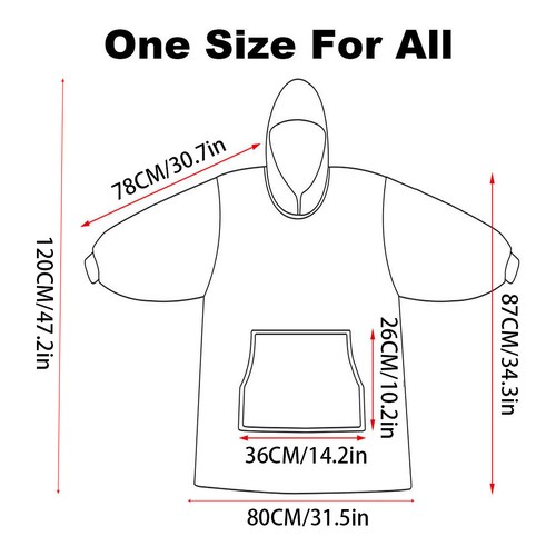 UK Men&Women Extra Long Hoodie Blanket Oversized Hooded Sweatshirt Sherpa Fleece - Picture 24 of 45