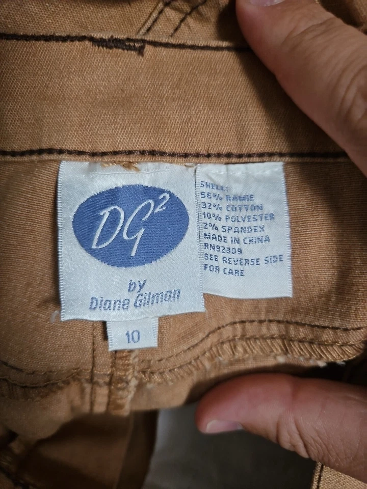 Pantalones occidentales para mujer DG2 Diana Gilman tachuelas color latón y turquesa talla 10” Foto 3 de 3