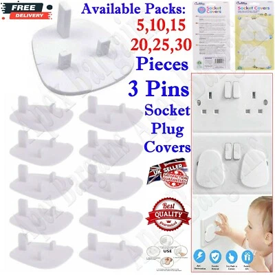 5/10/30x Baby Proofing UK Plug Covers Kids/Child Safety Socket Cover Protector