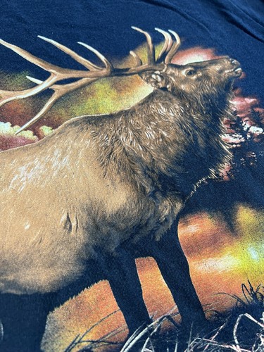 Vtg Colorado Elk Shirt Size M 90s Black Tourist - Picture 3 of 7