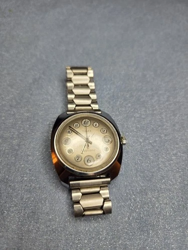 Timex Electronic Men's Vintage Telephone Dial Silver Tone Chrome