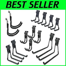 Rust-Resistant Slatwall Hook Accessories – 14 Pack for Home & Shed Organization