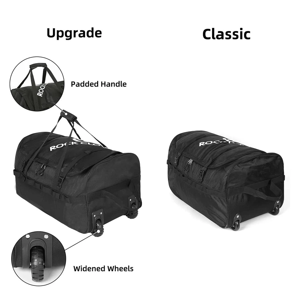 Bolsa de Lona Plegable con Ruedas Ensanchadas 85L Bolsa de Lona Rodante Packab... Foto 3 de 4