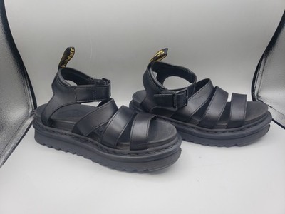 Blaire Leather Strap Women's Size Platform Gladiator Sandals  Black