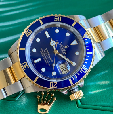 2005 Rolex Submariner Bluesy 16613T 18K Gold & Stainless Steel