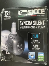 Syncra "Silent" Pump Model 1.0 (251 gph) 5 ft. Head  Sicce 5785/OB