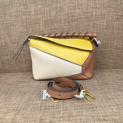 Loewe Puzzle Small Multicolor Leather Gold HW Shoulder Bag Preowned Authentic