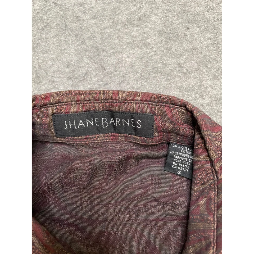 Camisa con botones para hombre Jhane Barnes, manga larga, estampada, informal talla S Foto 3 de 4