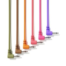 6 Pack 150cm Right Angle Mono Modular Patch Cables TS 3.5mm 1/8 inch Synth