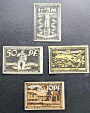 10, 25, 50 Pfennig & 1 Mark Banknoten Notgeld Stadt Bentheim o.D.