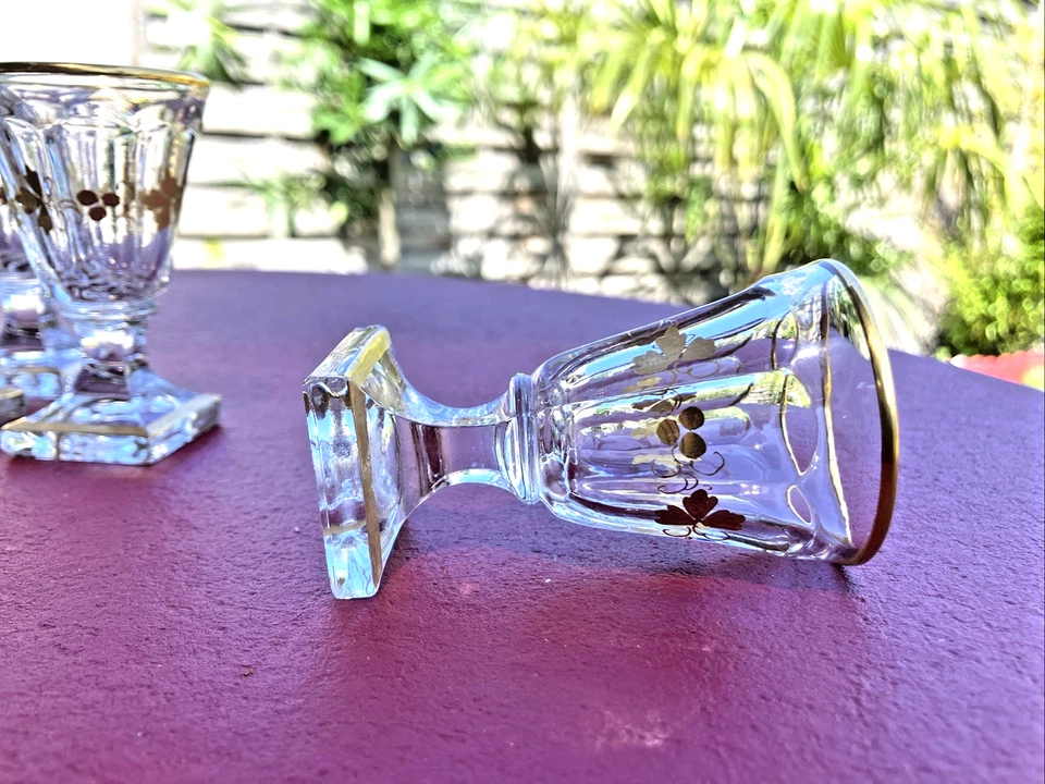 Verre à Cave À Liqueur en Cristal Baccarat Doré À L’or Fin (à la pièce) - Photo 4/4