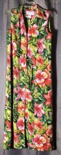 Women’s Tropical Print Button Up Maxi Dress